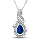 Womens 1/5 Ct. T.w. Genuine Blue Sapphire 14k Gold Pendant Necklace