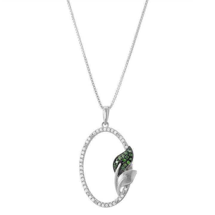 Womens 1/5 Ct. T.w. Green Diamond Pendant Necklace