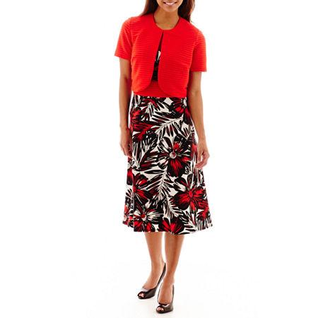 Danny & Nicole Short-sleeve Seamed Jacket Dress - Petite