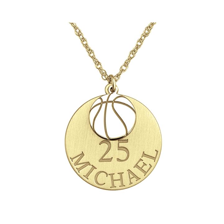 Personalized Basketball 20mm Pendant Necklace