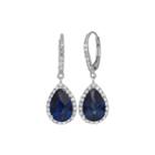 Lab-created Blue Sapphire & White Sapphire Sterling Silver Earrings