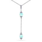 Womens Simulated White Opal Sterling Silver Beaded Necklace