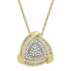 Womens 1/4 Ct. T.w. Genuine White Diamond Triangle Pendant Necklace