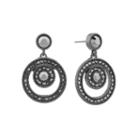 Liz Claiborne Gray And Hematite Double Drop Earrings
