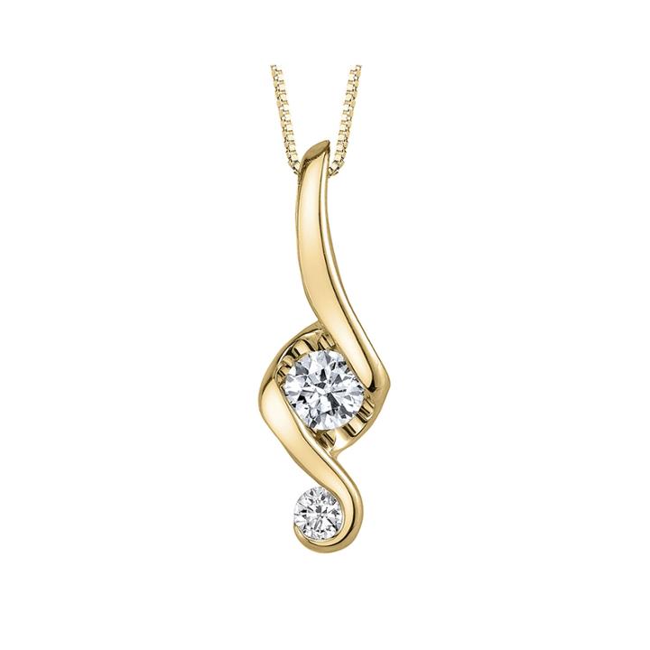 Juno Lucina 1/10 Ct. T.w. Diamond 14k Yellow Gold Swirl Pendant Necklace