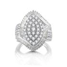 Womens 2 Ct. T.w. White Diamond 10k Gold Cocktail Ring