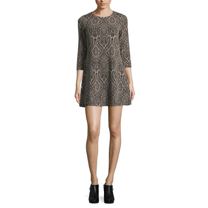 London Style 3/4 Sleeve Sweater Dress-petites