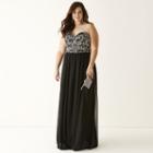 My Michelle Strapless Embellished Bust Long Slim Dress - Juniors Plus