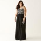My Michelle Strapless Embellished Bust Long Slim Dress - Juniors Plus