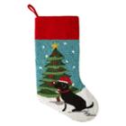 North Pole Trading Co. Dog And Christmas Tree Stocking