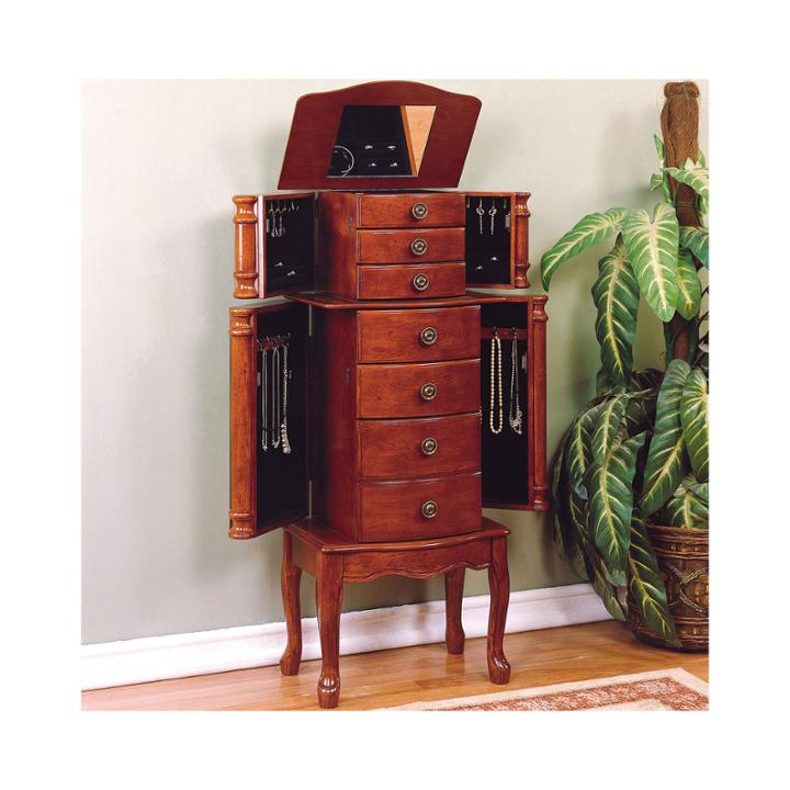 Classic Cherry-finish Jewelry Armoire