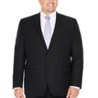 Collection By Michael Strahan Black Windowpane Classic Fit Suit Jacket-big And Tall