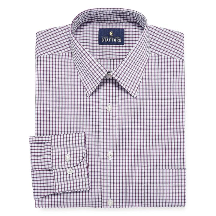 Stafford Comfort Stretch Broadcloth Long Sleeve Dress Shirt