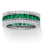 Diamonart Womens Greater Than 6 Ct. T.w. Green Emerald Cocktail Ring