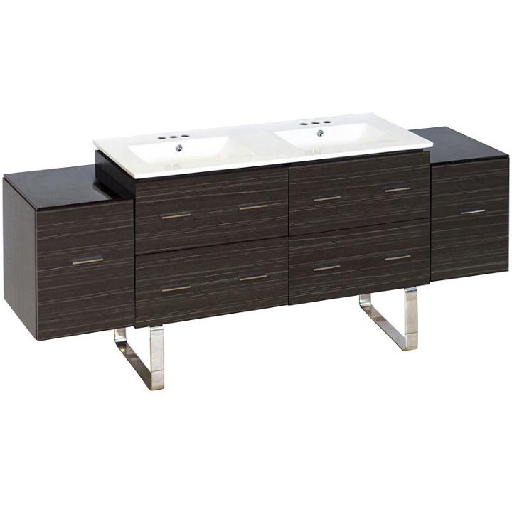 76-in. W Floor Mount Dawn Grey Vanity Set For 3h4-in. Drilling