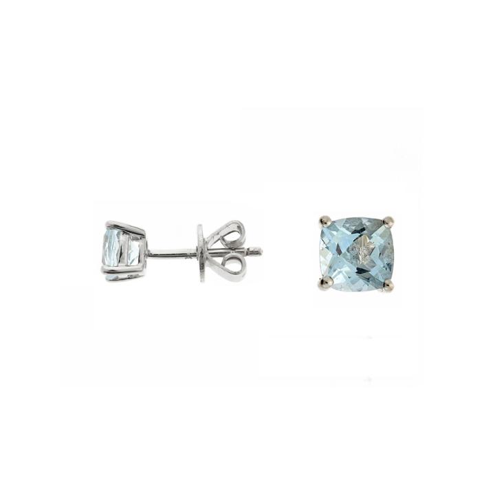 Limited Quantities Genuine Aquamarine Sterling Silver Stud Earrings