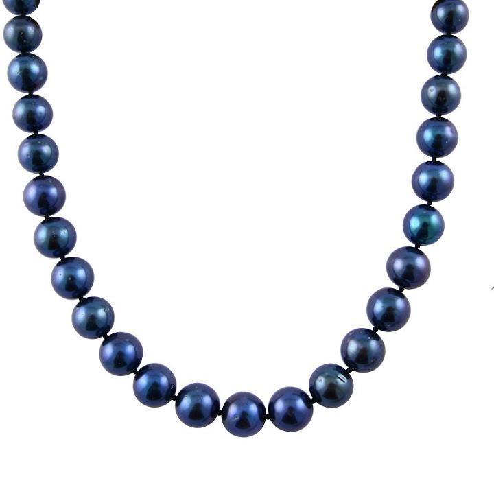 Splendid Pearls Womens Black Pearl 14k Gold Strand Necklace