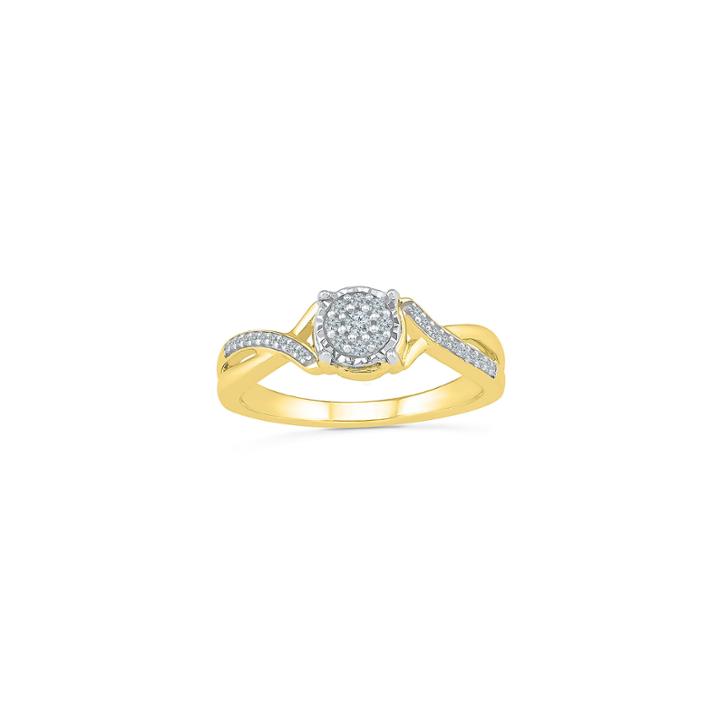 Womens 1/8 Ct. T.w. Genuine Round White Diamond Gold Over Silver Promise Ring
