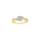 Womens 1/8 Ct. T.w. Genuine Round White Diamond Gold Over Silver Promise Ring