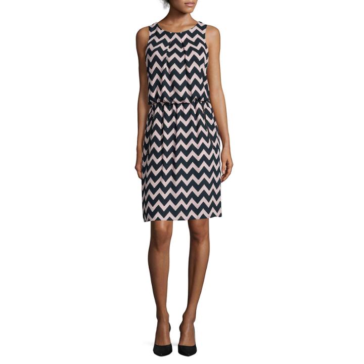 Sl Fashions Sleeveless Chevron Blouson Dress