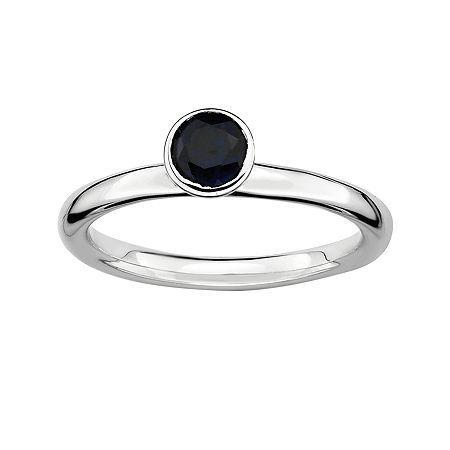 Personally Stackable Lab-created Sapphire Sterling Silver Stackable Ring