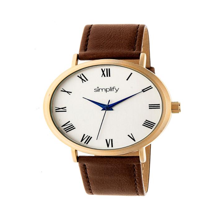 Simplify Unisex Brown Strap Watch-sim2903