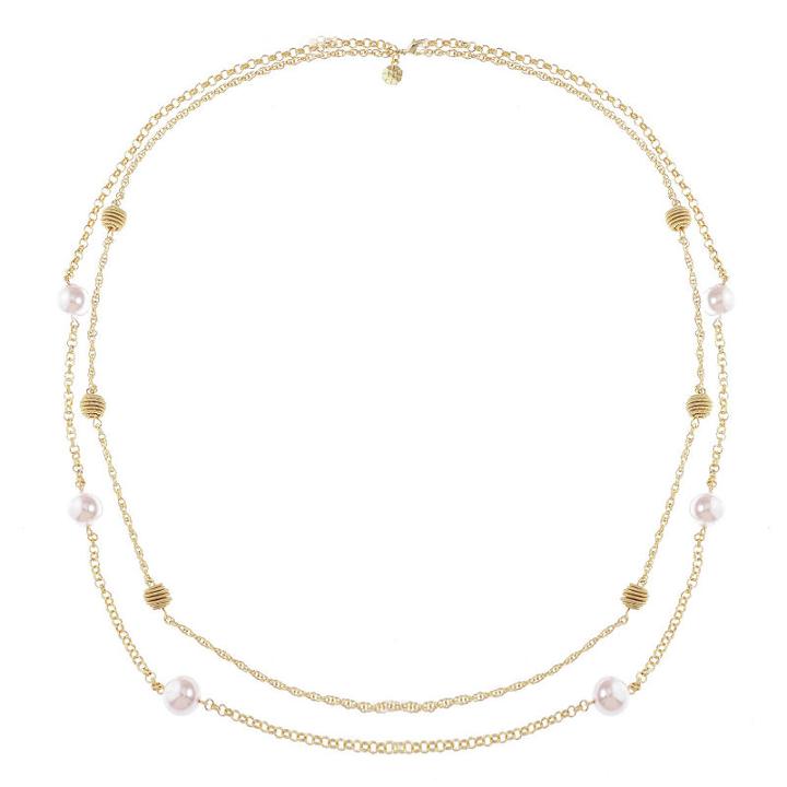 Monet Jewelry Womens Pink Simulated Pearls Strand Necklace