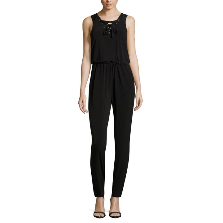 Nicole By Nicole Miller Lace Up Jumpsuit