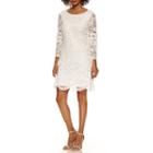 Luxology Long Sleeve Lace Shift With Bell Shift Dress