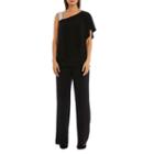 2 Pc One Shoulder Pant Suit