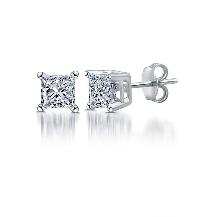 Deluxe 1/4 Ct. T.w. Genuine White Diamond 3.4mm Stud Earrings