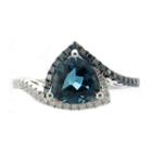 Womens 1/6 Ct. T.w. Blue Blue Topaz 10k Gold Cocktail Ring