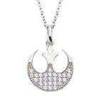 Womens Clear Cubic Zirconia Sterling Silver Pendant Necklace