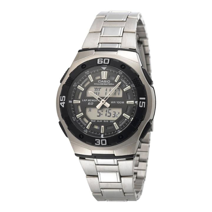 Casio Active Dial Mens Stainless Steel Analog/digital Watch Aq164wd-1av
