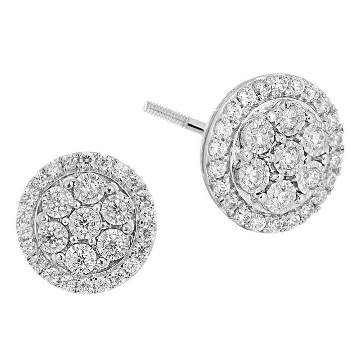 1/4 Ct. T.w. Genuine White Diamond 10k Gold 6.7mm Hoop Earrings