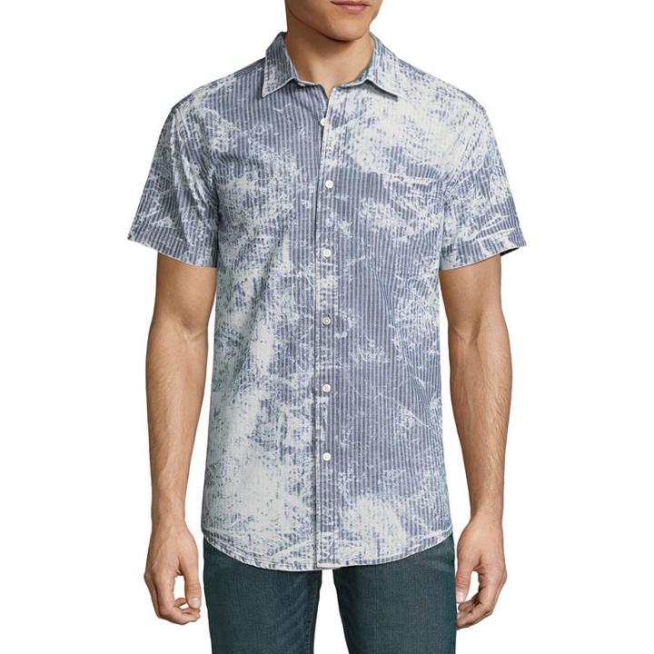 Decree Short Sleeve Stripe Button-front Shirt