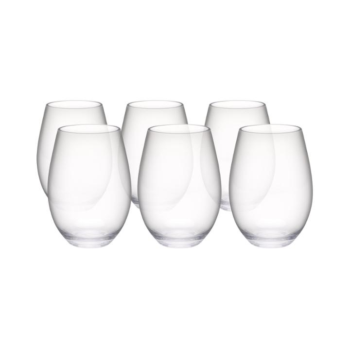 Zak Designs Trinity Set Of 6 Tritan Stemless Red Wine Glasses