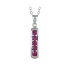 Limited Quantities Lead Glass-filled Ruby Bar Pendant Necklace