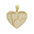 14k Yellow Gold Polished Heartbeat Charm Pendant