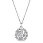 Crystal Disc R Pendant Necklace
