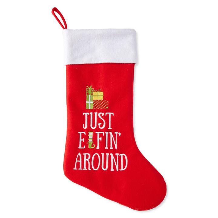 North Pole Trading Co. Just Elfin' Around Stocking