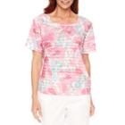 Alfred Dunner Tiered Bright Floral Top
