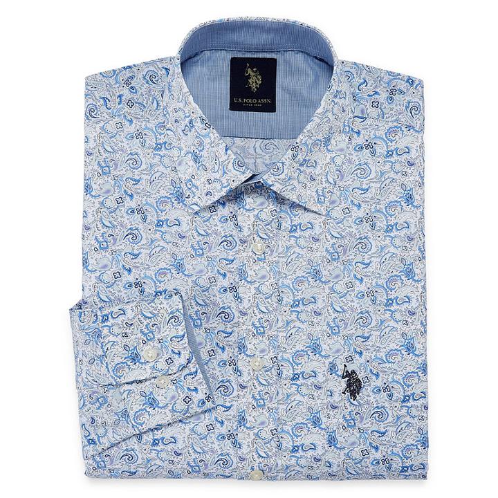 U.s. Polo Assn. Shirt Long Sleeve Paisley Dress Shirt - Slim