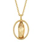 Womens Swarovski Crystal Blessed Virgin Mary 14k Gold Over Bronze Pendant Necklace