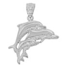 Sterling Silver Triple Dolphin Charm Pendant
