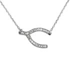 Diamonart Not Applicable Womens 1/4 Ct. T.w. White Cubic Zirconia Sterling Silver Pendant Necklace
