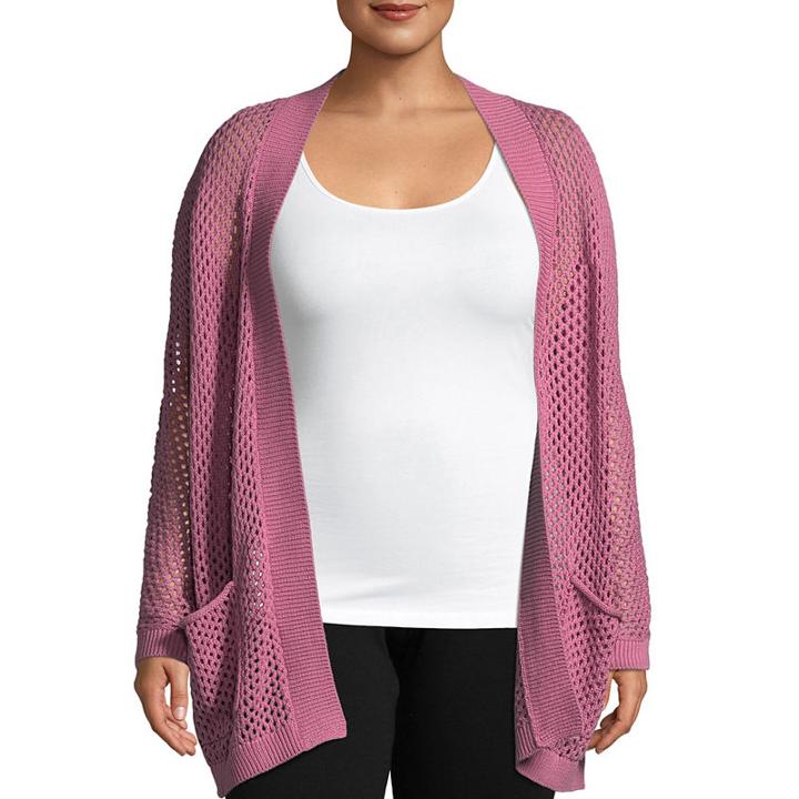 Arizona Mesh Stitch Cardigan- Juniors Plus