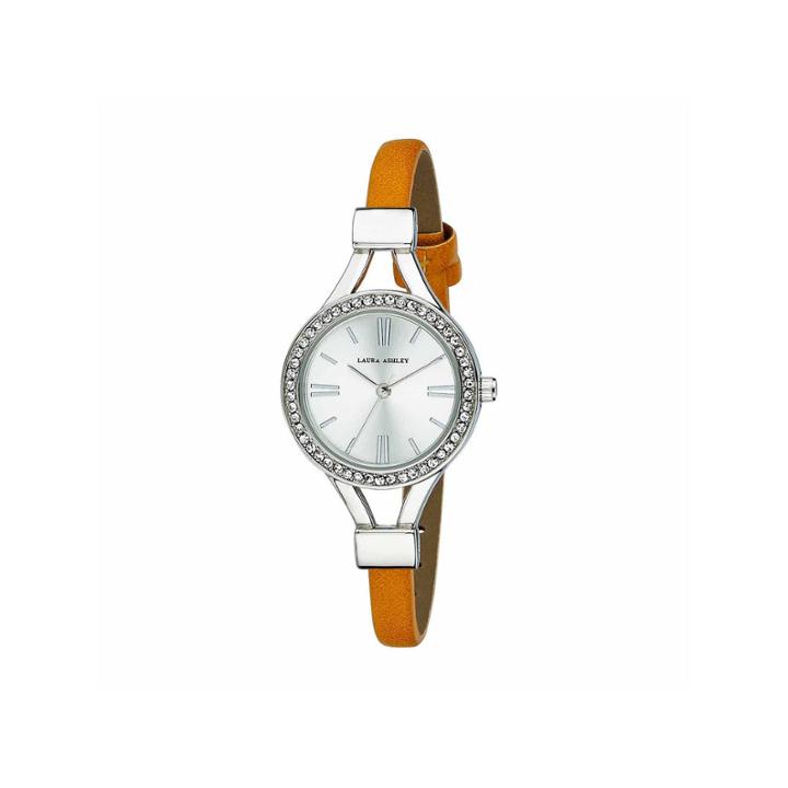 Laura Ashley Womens Orange Strap Watch-la31025ss