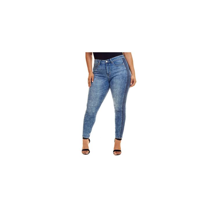 Fashion To Figure Indigo Side Panel Skinny Jeans - Plus
