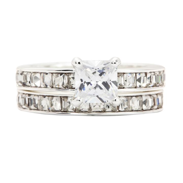 Sparkle Allure Sparkle Allure Womens 2 Ct. T.w. Lab Created Clear Brass Cocktail Ring